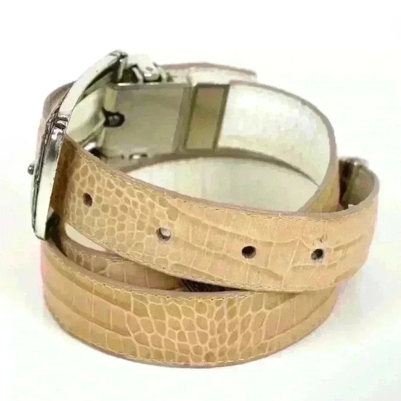 Brighton vintage Reversible Leather Belt BEIGE WHITE LEATHER B2701 - Picture 3 of 8